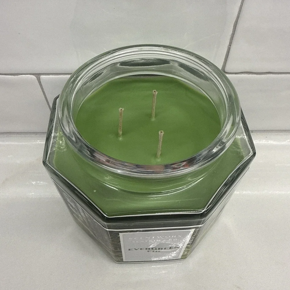 Scentworx 14.5 oz Evergreen Fir 3-Wick Jar Candle by Slatkin & Co Fast Shipping